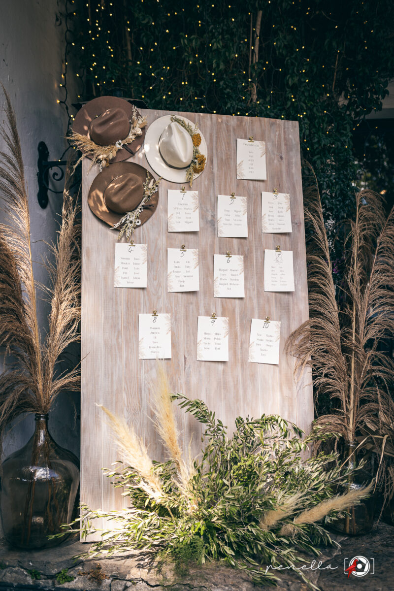 Seating plan de boda en El Roblón de Castiello en Gijón, Penella Fotografía